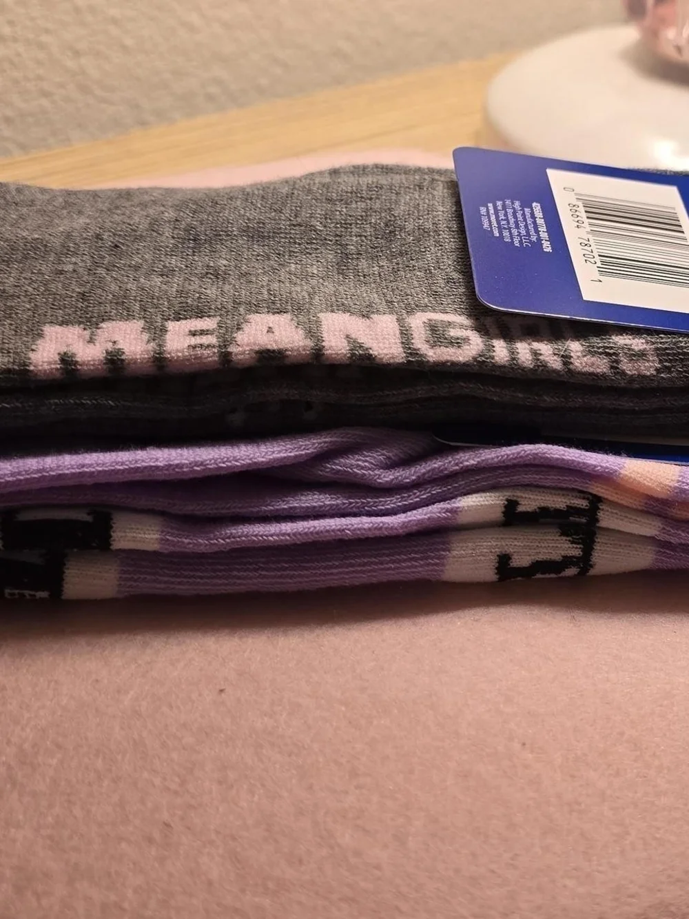 Mean Girls Graphic Sock Duo - Gray & Lavender Y2k